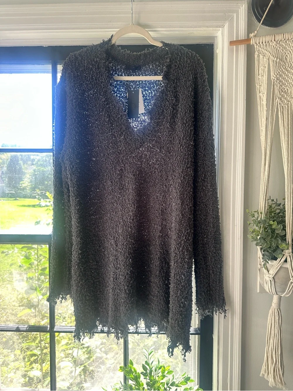 H:ours Textured Gray Helene Sweater Size M